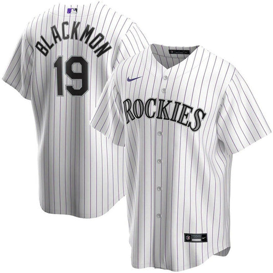 Youth Colorado Rockies Charlie Blackmon Cool Base Replica Home Jersey - White