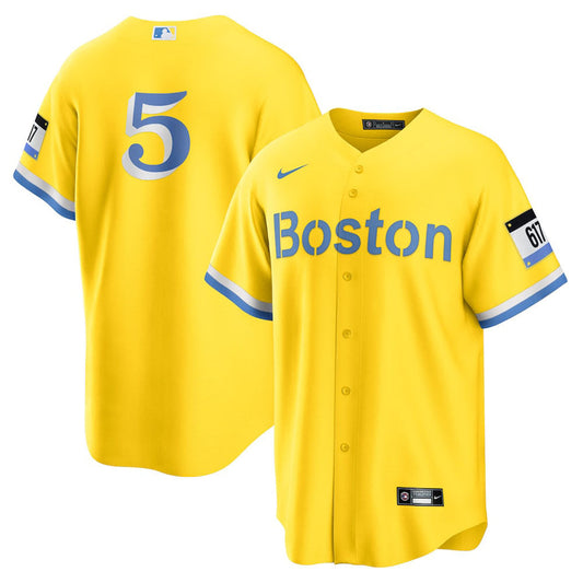 Men's Boston Red Sox Enrique Hernandez City Connect Replica Jersey - Gold